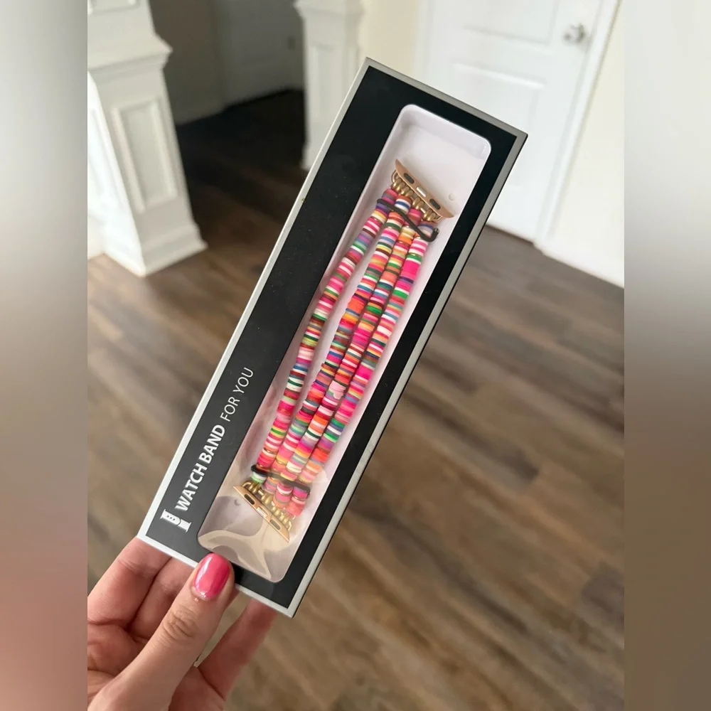 NWT - Stretchy colorful beaded Apple Watch Band